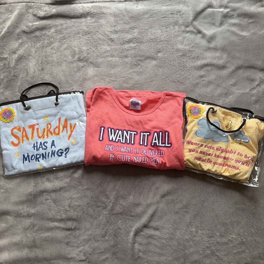 Lot Of 3 MY FAVORITE NIGHTSHIRT Women's One Size Fits Most
